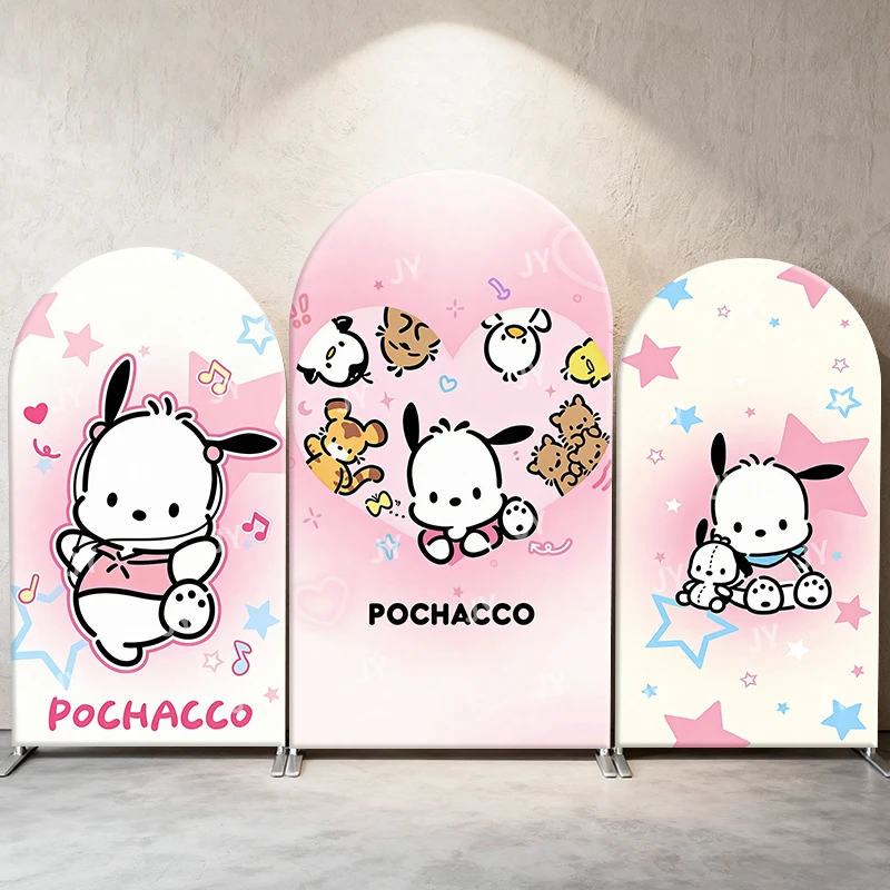 

Pochacco Pink Sweet Heart Theme Arch Backdrop Cover Cute Cartoon Scene For Kids Birthday Baby Shower Photo Booth Background