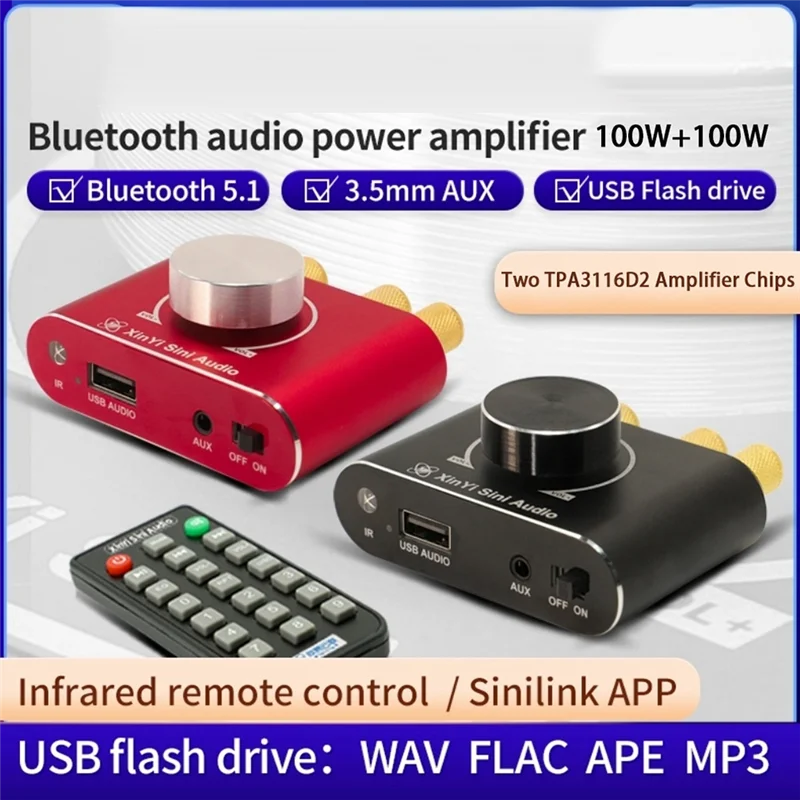 X15H 15WX2 Stereo Digital Power Audio AMP Amplificador Theater Remote Control HIFI 5.1 Bluetooth Amplifier Boardabgi