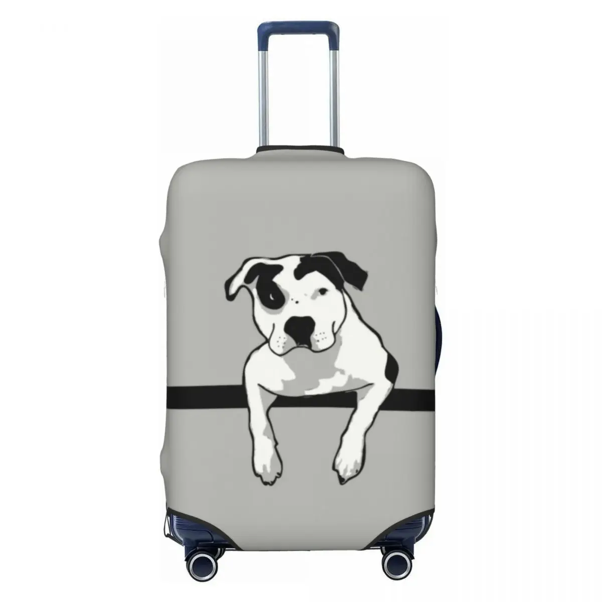 

Custom Pit Bull Terrier T-Bone Graphic Luggage Cover Protector Cute Travel Suitcase Covers for 18-32 Inch