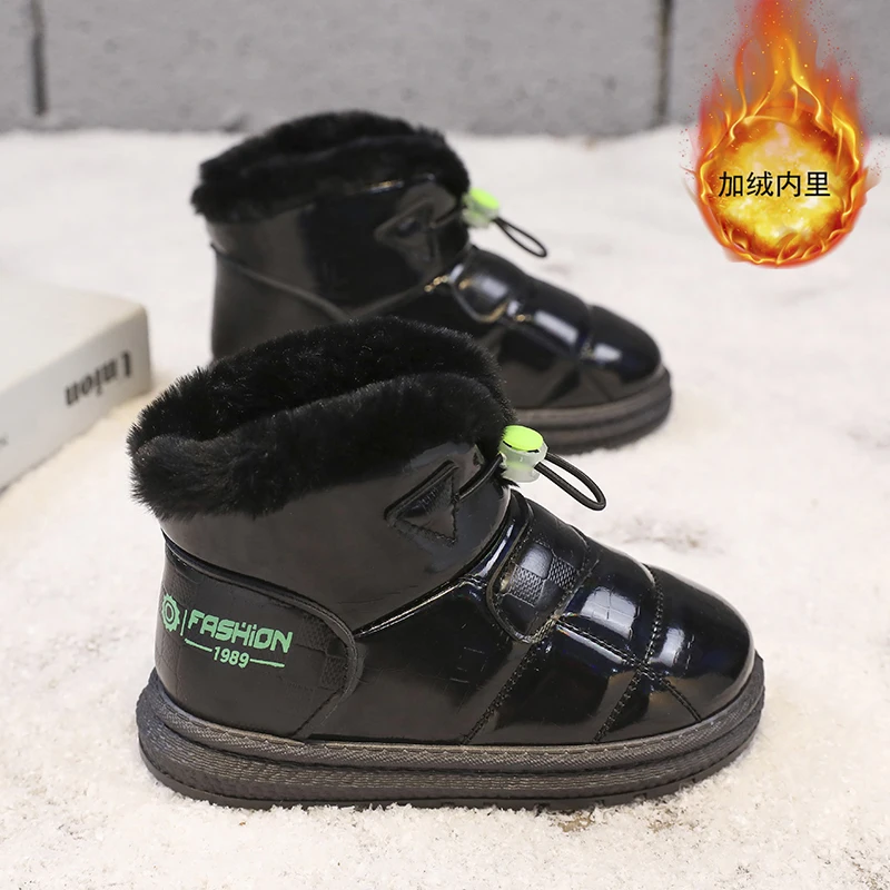 Hig Top Kinderen Snowboots Fluwelen En Dikker Kinderen Outdoor Laars Meisjes Jongens Boot Trendy All-Match Slijtvaste Kind Sneeuwschoen