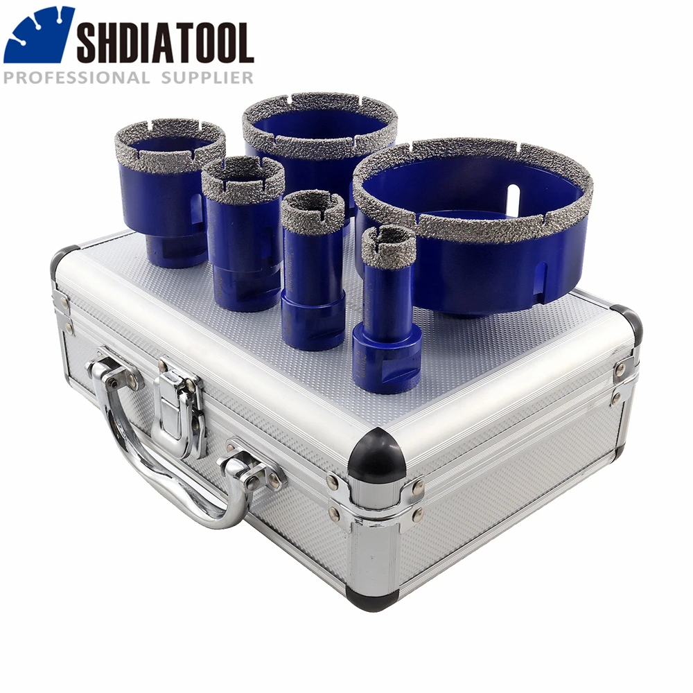 

SHDIATOOL Dia20+25+35+50+75+100mm 5/8"-11 Thread Diamond Drill Core Bits Tile Marble Drilling Crowns Set 6pcs Diamond Tool Kit