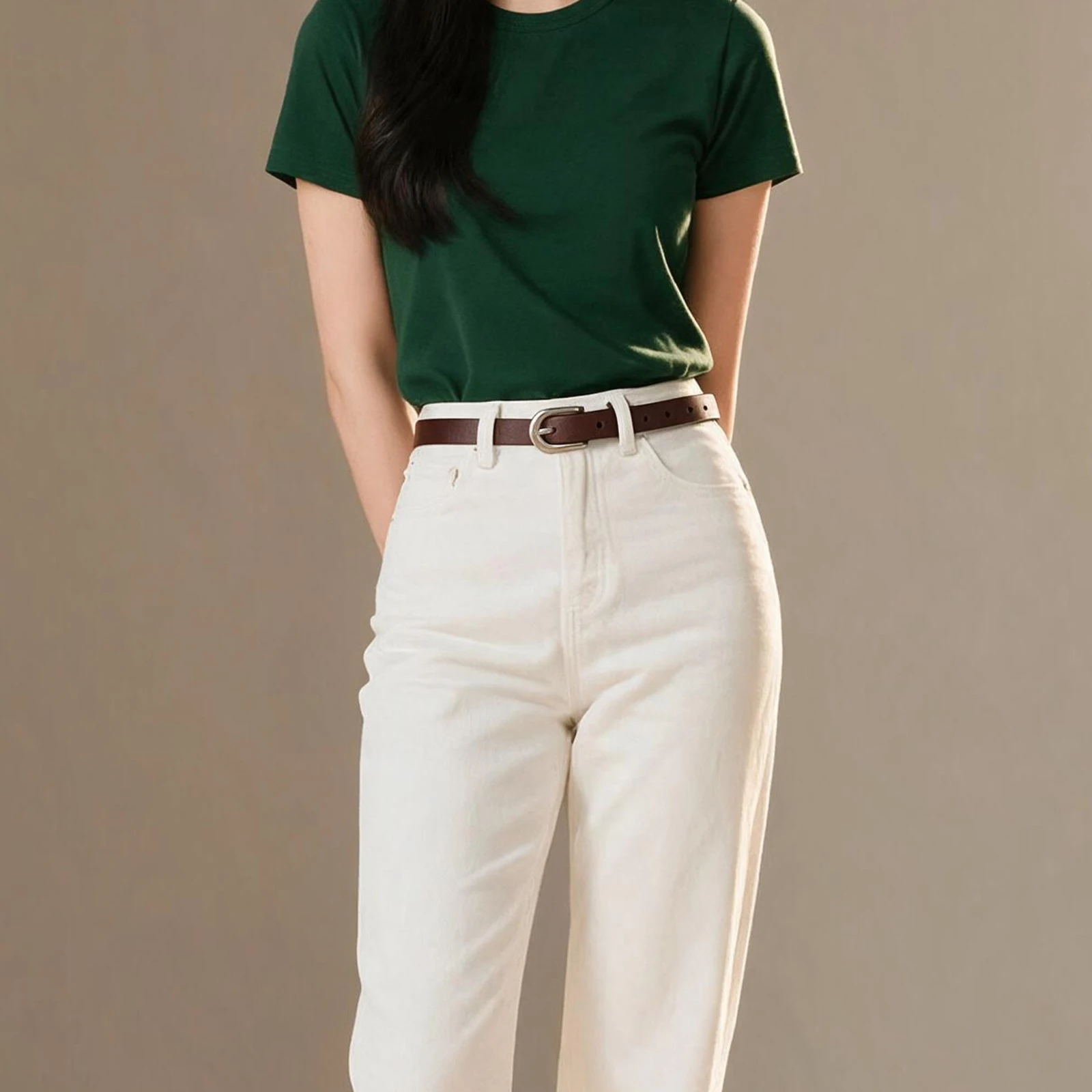 cinto-feminino-minimalista-frances-em-couro-de-vaca-de-alta-qualidade-com-fivela-de-metal-escovado-e-acabamento-que-evita-o-desgaste-cinto-marrom-fino-e-macio-ideal-para-escritorio-e-negocios