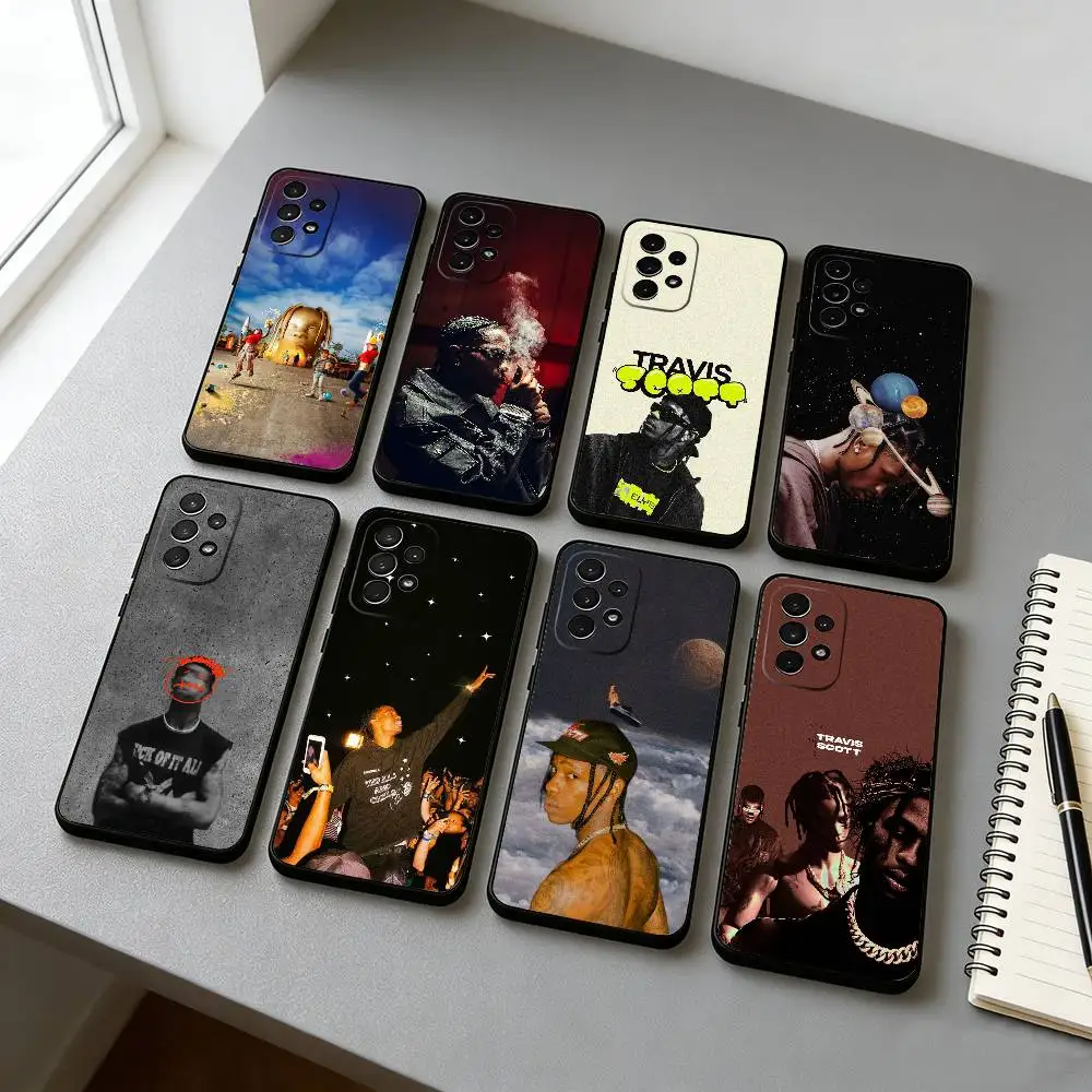 T-Travis S-Scott Rapper Phone Case For Samsung S25,S24,S21,S22,S23,S30,Ultra,S20,Plus,Fe,Soft Silicone Black Cover
