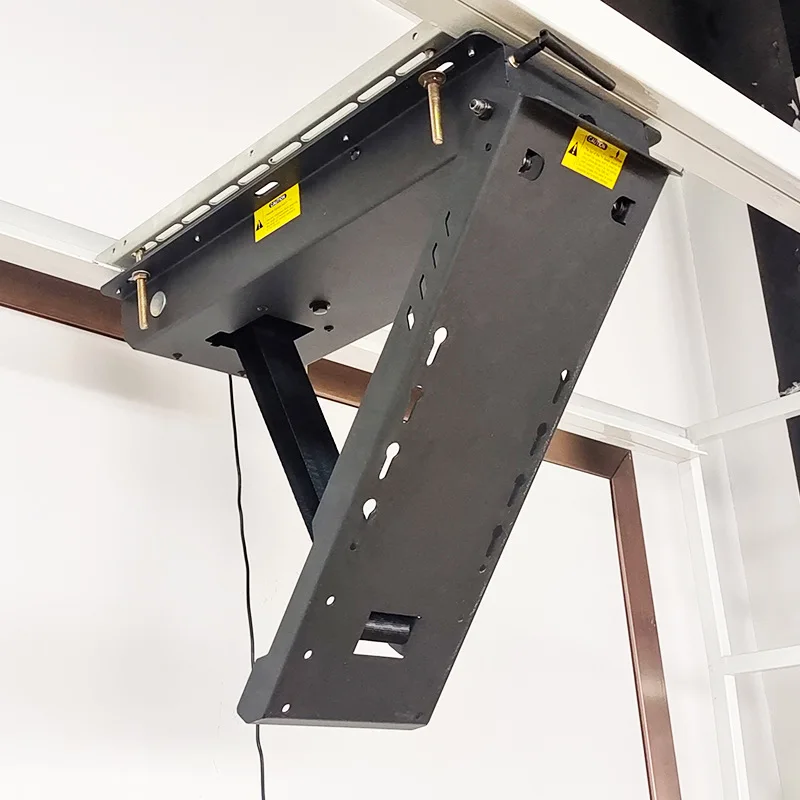 80KG wall mounted electric ceiling mounted TV lifting platform hidden electric pull-down flip TV lifting platform 32-85 inches