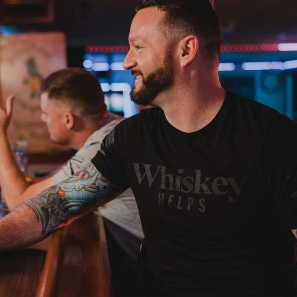 Black Whiskey Helps Military Training Tactics Brand Graphic Tee Cotton Mens Womens T-Shirt Outdoor Top