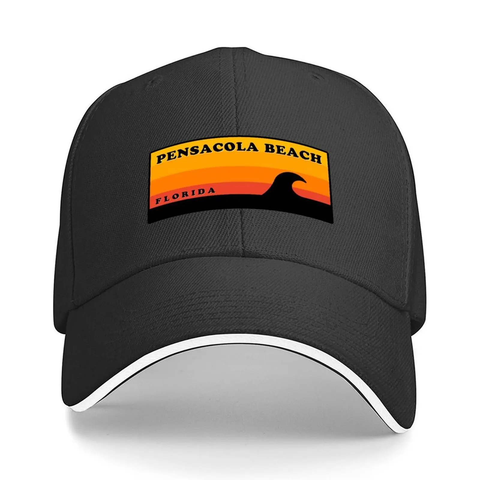 

Pensacola Beach Florida Vintage Retro Surf USA Travel Vacation Summer Sunset Beach Baseball Cap funny hat Baseball Men Women's