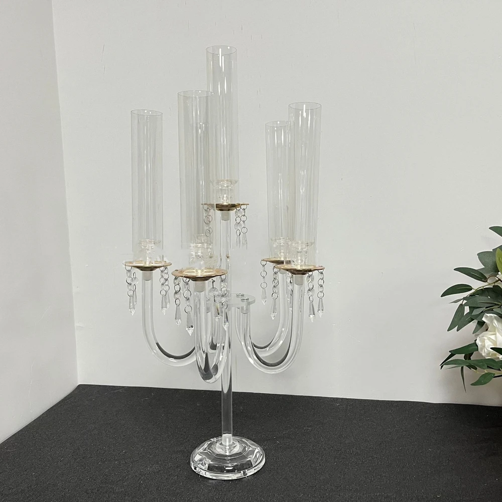 Acrylic Candelabra Clear Candle Holders Wedding Table Centerpieces Party Home Decoration