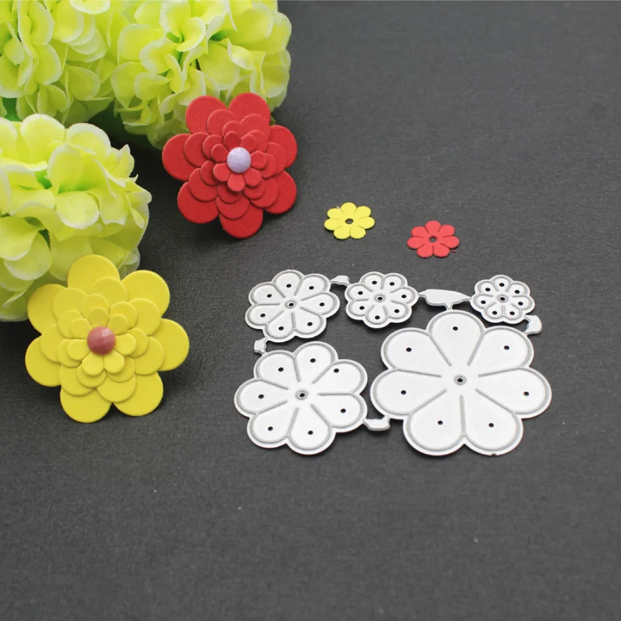 

5pcs Flower Metal Cutting Dies Stencils DIY Dies Scrapbooking Decorative Embossing Handcraft Die Cutting Craft Template