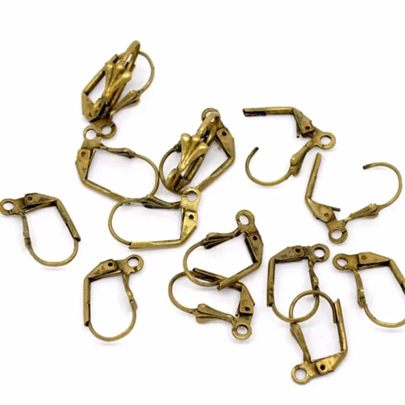 

50Pcs Earring Clips Loop Copper Bronze Tone For Ear Jewelry DIY Making Findings 17x10mm