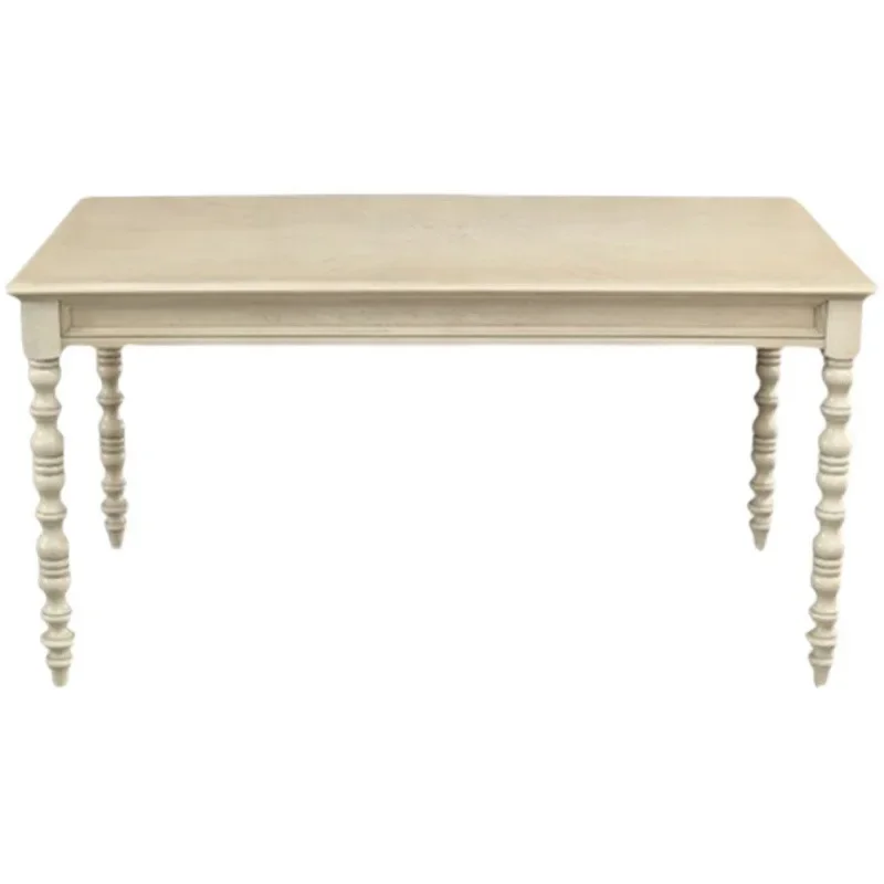 American pure solid wood dining table and chairs simple cream style one table four chairs combination rectangular