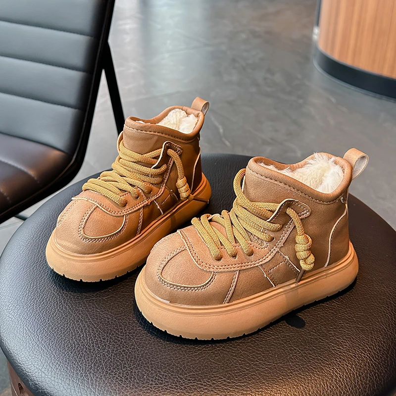 

2025 Children Casual Shoes for Girls Boys Winter New Fashion Korean Style Soft Sole Non-slip Versatile Keep Warm Cotton Boots