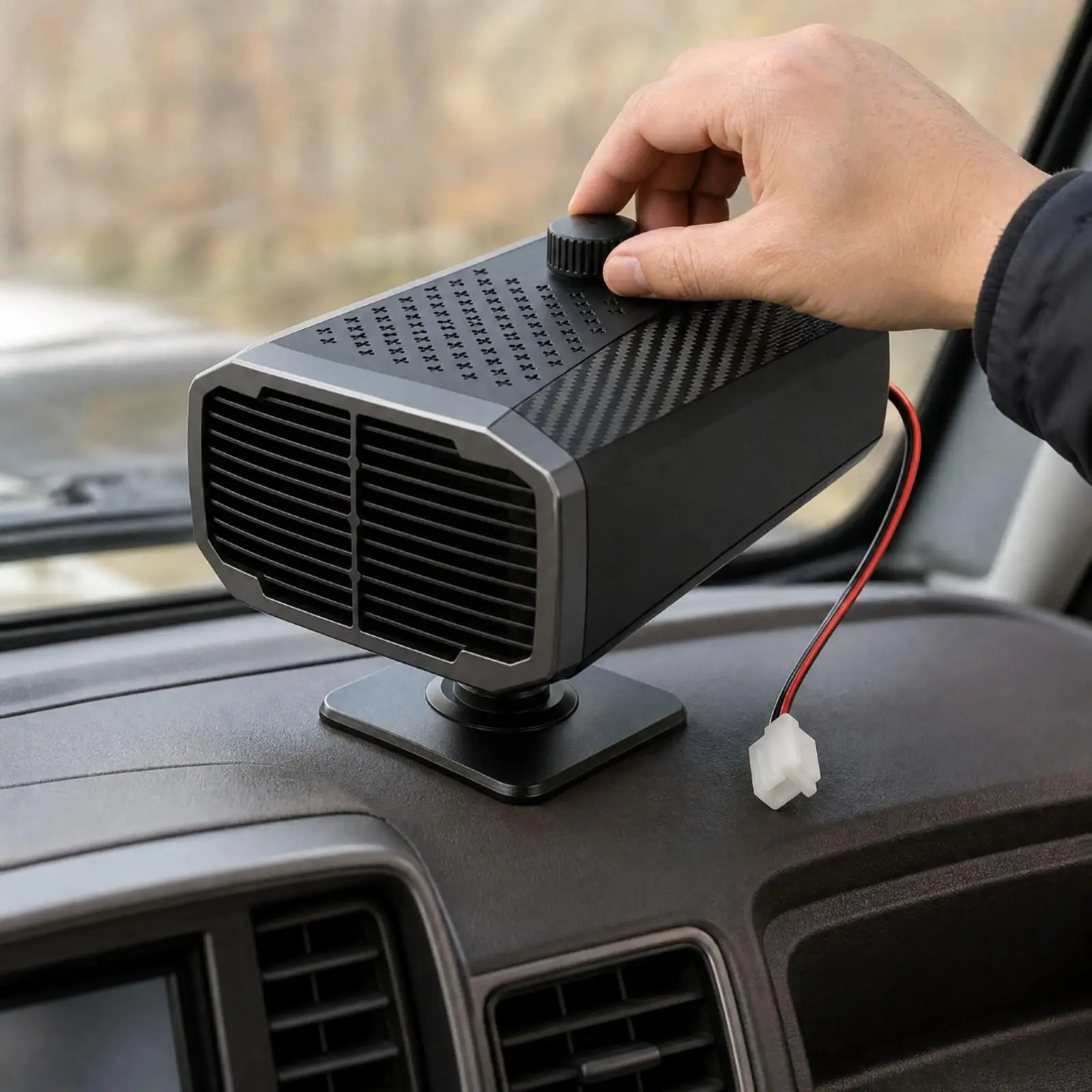 Mini Electric Heater Fan for Car Windshield Demister 12V 24V Portable Defroster for Golf Cart Vehicle