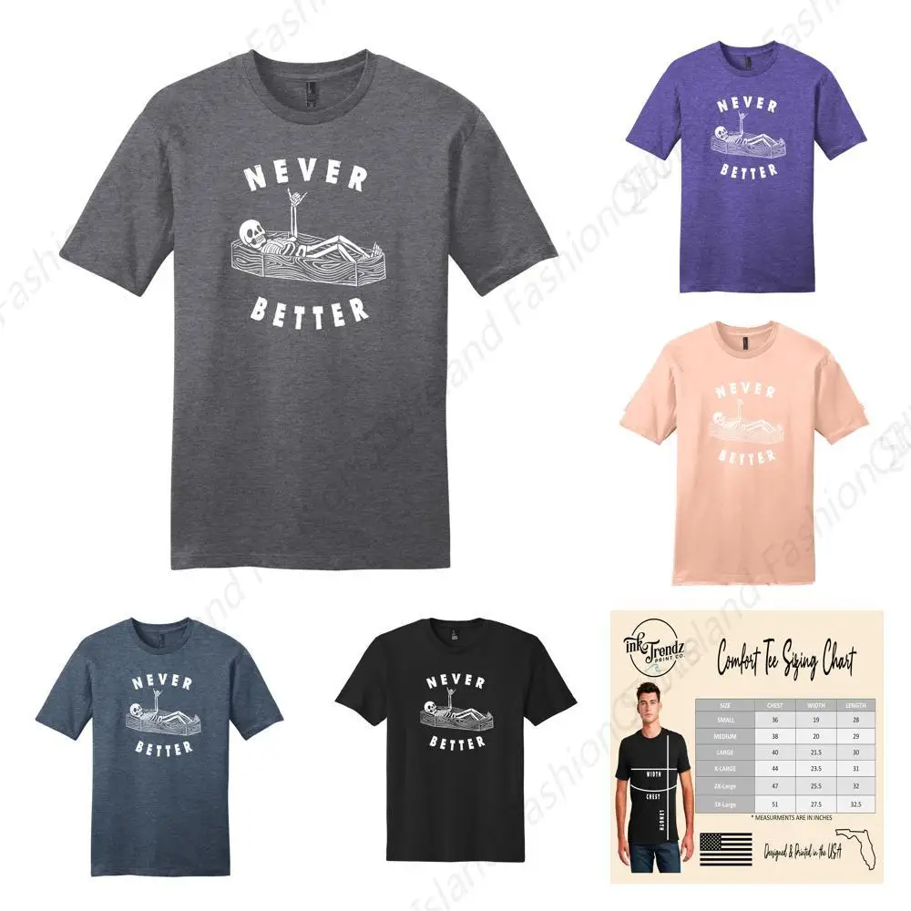 

Never Better Shaka Skeleton Short Sleeve Unisex Mes & Womens T-Shirt Halloween T-Shirt