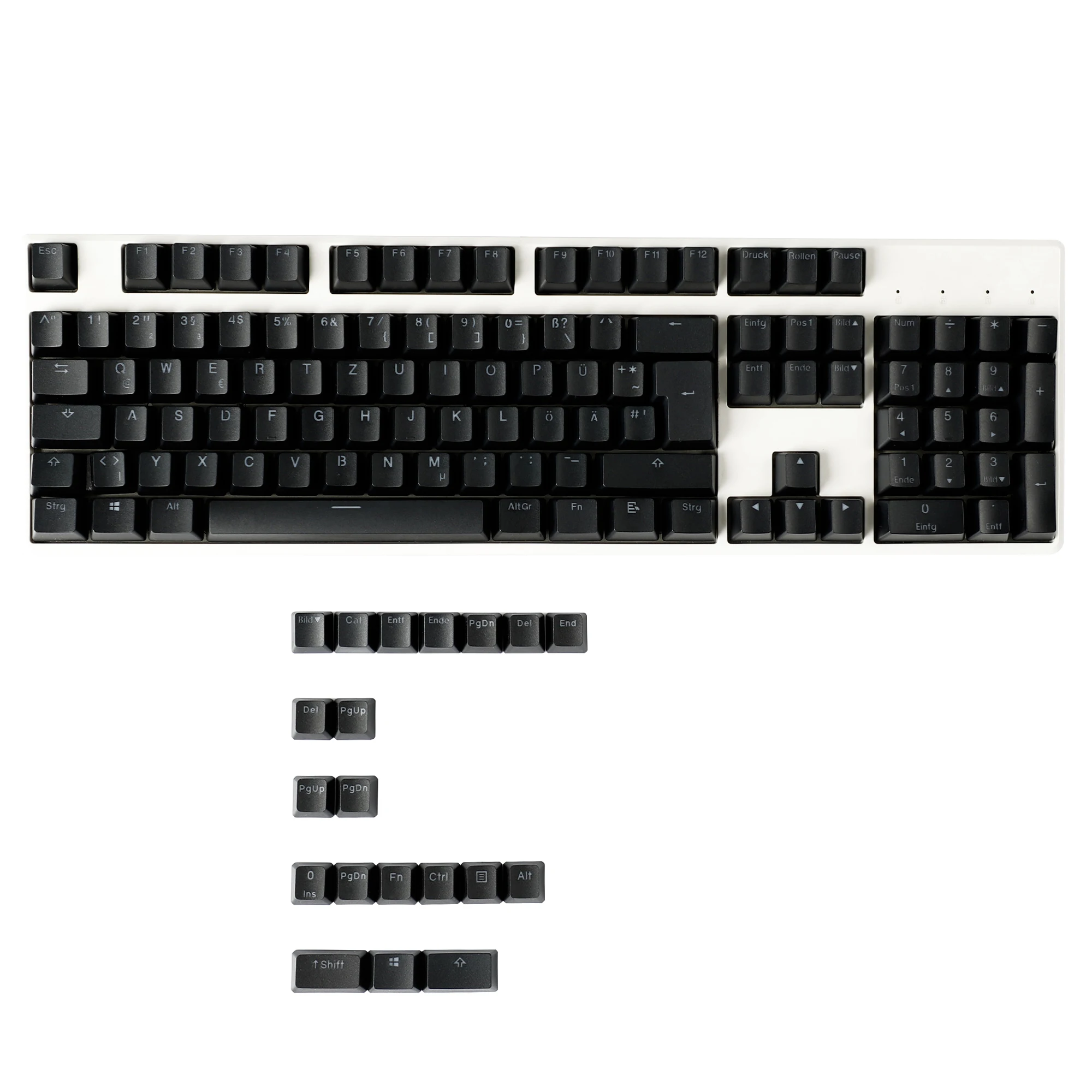 123 German QWERZ ISO Double Shot PBT Shine Through OEM Profile Keycaps For MX Switches 68 84 96 61 87 104 Mechanical Keyboard