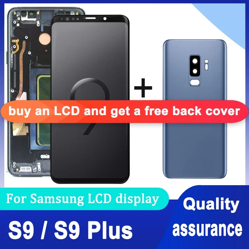 Tested Super AMOLED For Samsung S9 SM-G960 G960F LCD S9 Plus SM-G965 G965F Display Touch Screen Digitizer Assembly