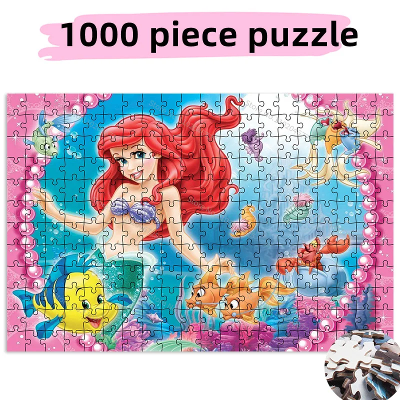 

Disney Princess The Little Mermaid Cartoon Puzzle 1000 Pieces Educational Toys Kids Learning Education Adult Collection Hobby