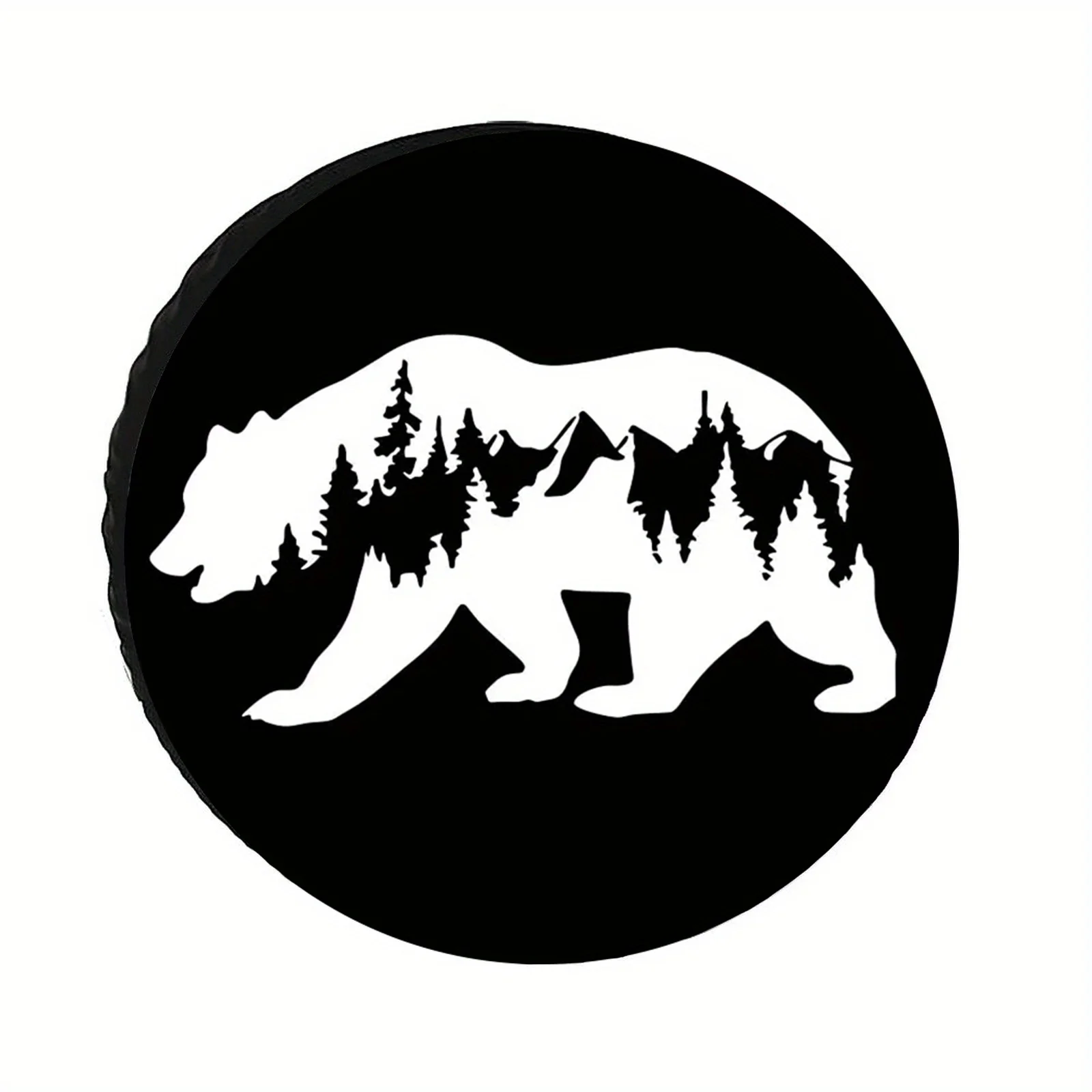 

Чехол для запасного колеса Bear Forest Mountain из полиэфирного волокна, всепогодный, для внедорожников, кемпинга, прицепов, туристических аксессуаров, с возможностью индивидуализации