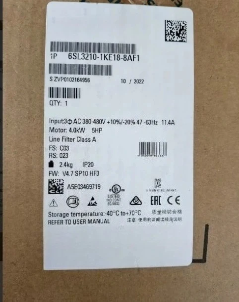 Brand New Original 6SL3210-1KE18-8AF1 6SL3210 1KE18 8AF1 Fast Delivery