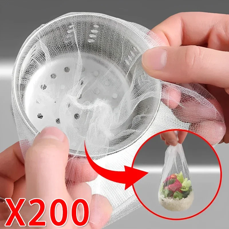200/30Pcs Disposable Sink Filter Mesh Bag Kitchen Anti-blocking Drains Drainage Hole Garbage Bag Kitchen Bathroom Clean Supplies