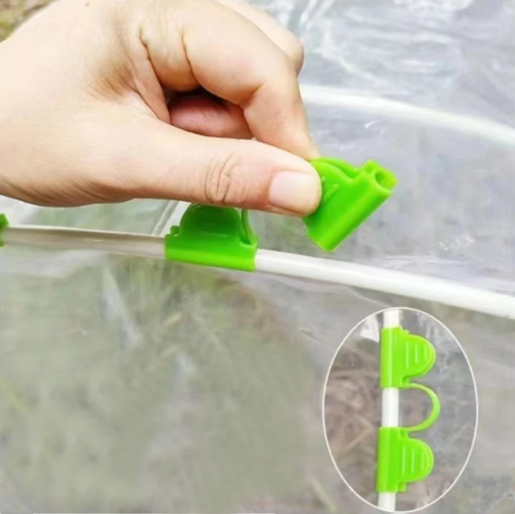 20Pcs Double Head Greenhouse Clips, Windproof Snap Clamps for Greenhouse Film Shade Tarpaulin, Garden Plant Support Fixing Clips