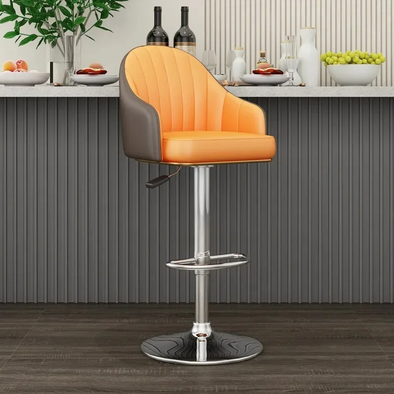 Silla de bar nórdica de metal, moderna, con respaldo, cómoda, giratoria, para interiores, Sillas Para Barra Alta, muebles nórdicos