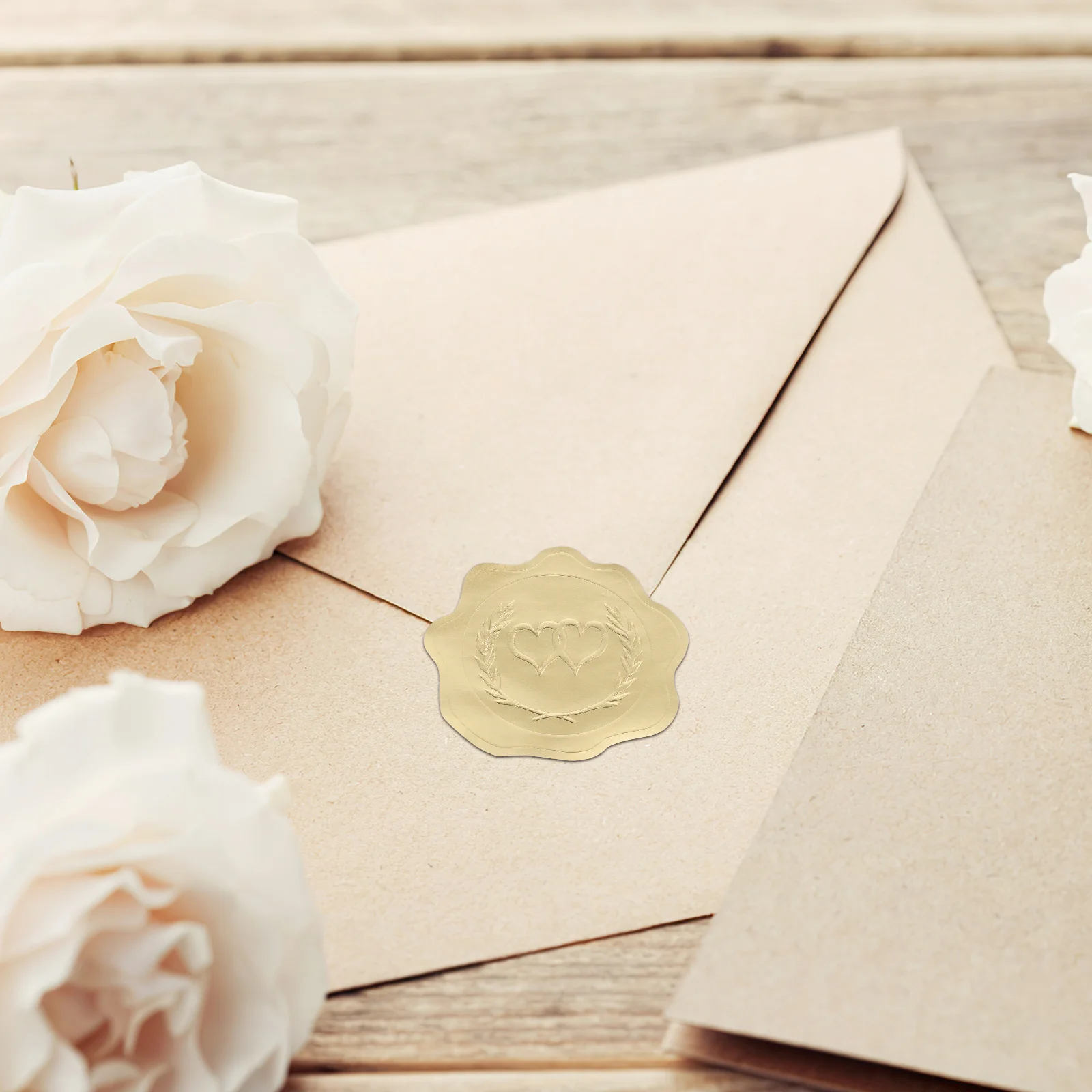 ملصقات ختم مزخرفة مستديرة للمغلفات وهدايا الزفاف ومشاريع الحرف اليدوية ذاتية الصنع وعلامات منزلية سهلة التقشير