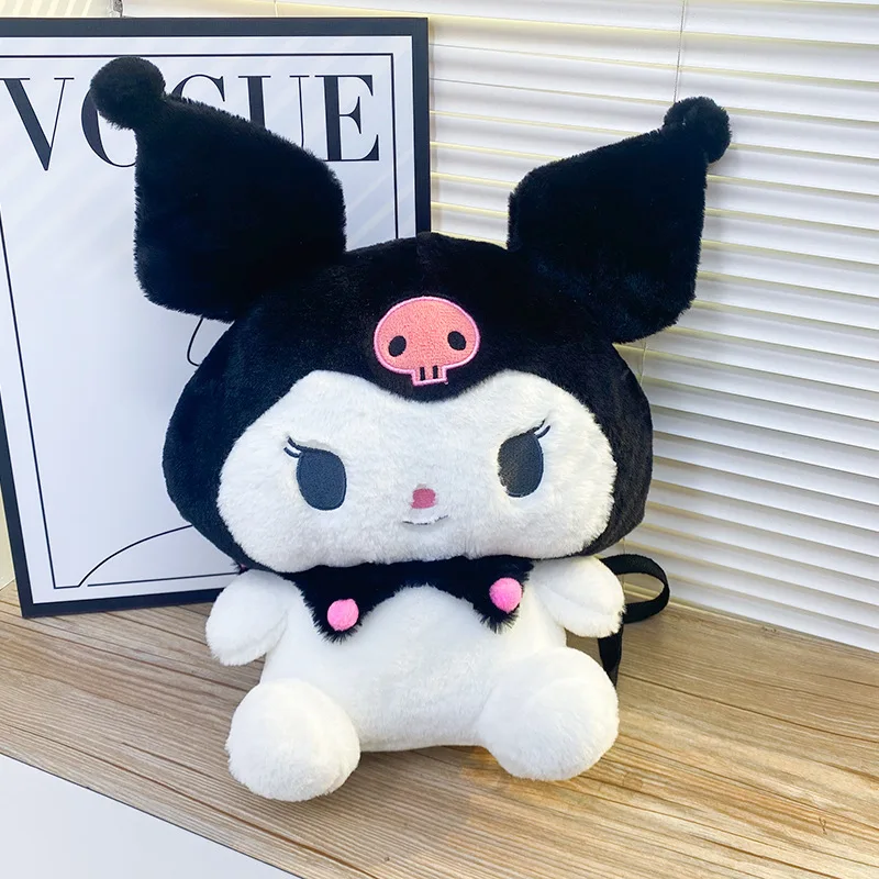 

MBTI Kuromi Cartoon Backpack Cute Plush Kawaii Casual Small Doll Sweet Backpack Lolita Jk Harajuku Daily 2024 Fashion Girls Bag