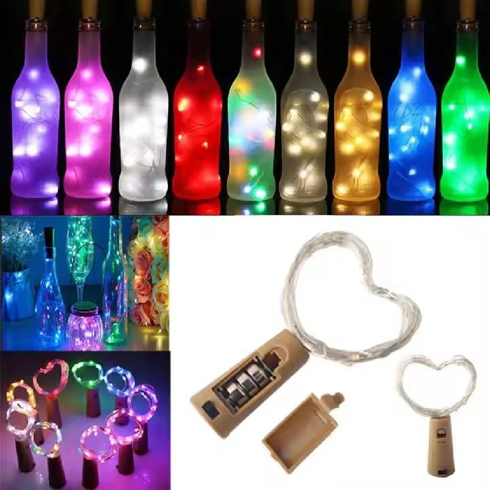 

Bar LED Wine Bottle Cork 2M String Lights Christmas Decoration Led Lamp Bottle Fairy Lights Holiday Copper Wire Lights String
