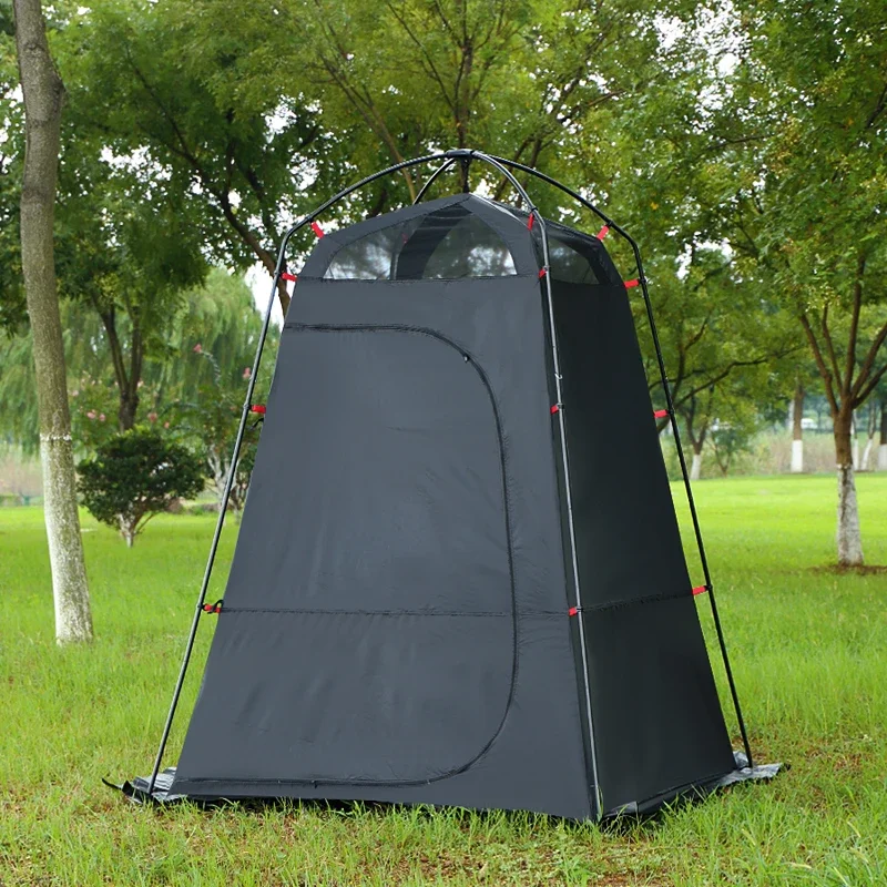 Black Vinyl Outdoor Folding Portable Changing Clothes Prinvicy Tent Shower Bath Mobile Toilet Waterproof Sunscreen Oxford Fish