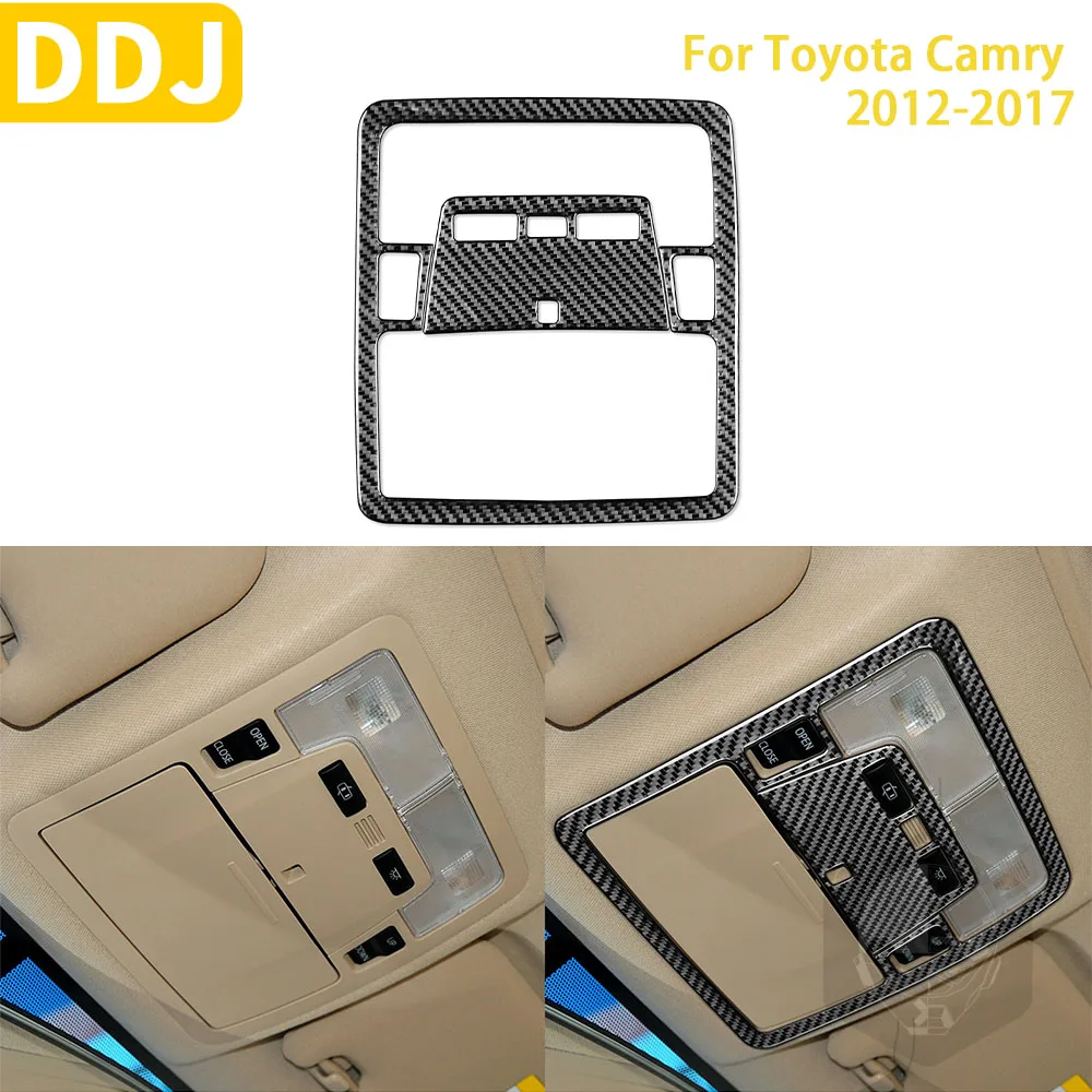 Für Toyota Camry 2014-2018 asiatische Ausgabe Autozubehör Kohle faser Innen lese lampe Abdeckung Verkleidung Aufkleber