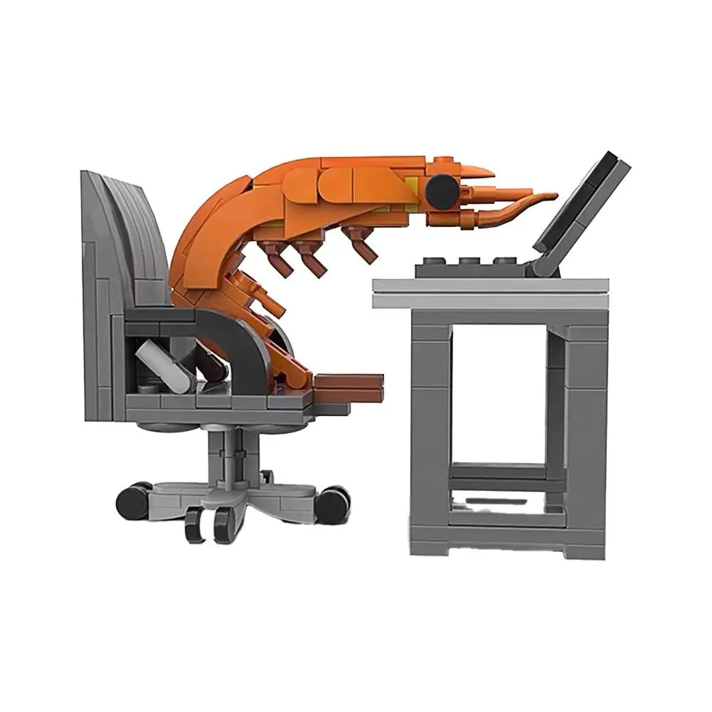 

Creative Working Shrimp Model Building Blocks Set Puzzle Assembled Toys Desktop Ornaments Crayfish MOC Bricks Adult/Kids Gifts