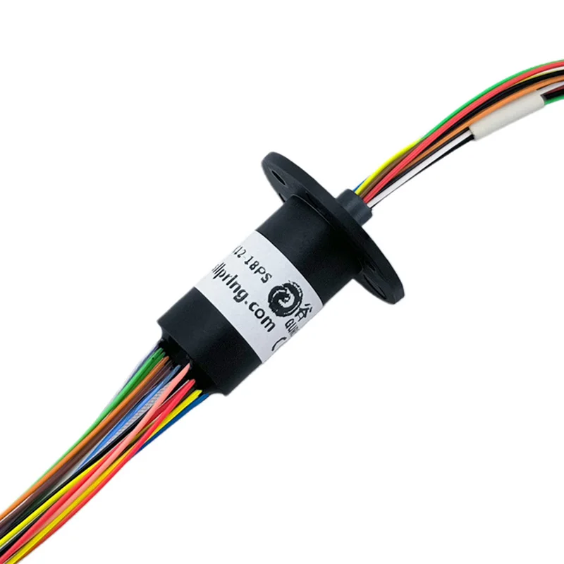 Flange slip ring 18 circuits 2A currecurrent 360 rotation electric connector OD12.4 multi-way conductive ring with cap slip ring