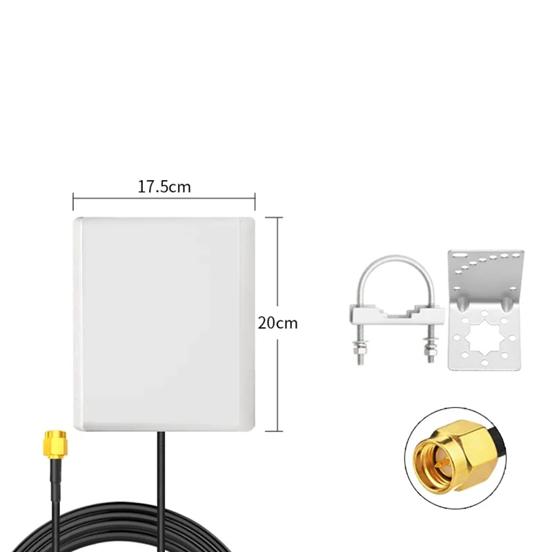 

Outdoor Flat 433MHz Atenna Signal Amplifier Waterproof IP66 Lora Module Mobile Phone Directional Signal Enhance U-shaped Bracket