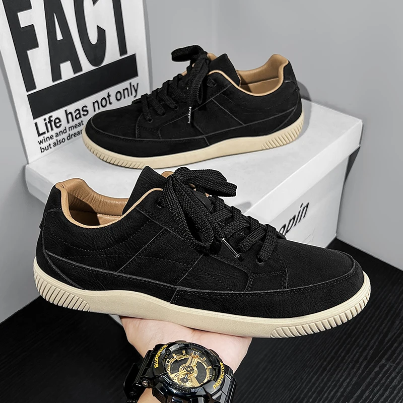 

Retro Fashion Brown Men's Low Sneakers Big Size 45 Breathable Flat Shoes Trainers Men Lace-up Casual Sneakers Zapatillas Hombre