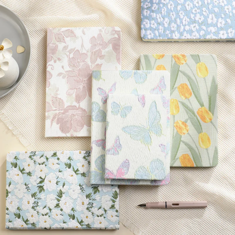 A5A6 Fabric Hand Account Book Creative Notebook Artistic Fresh and Beautiful Journal Ancient Style Diary Book