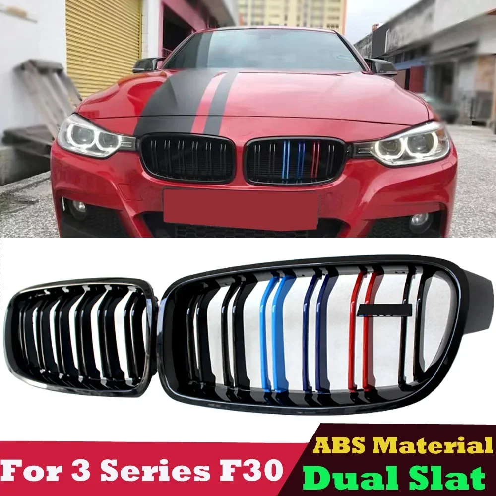 

ABS Gloss M Color Front Kidney Grille Grill for BMW 3 Series F30 F31 316i 318i 328 320i 330i 340i 2012-2018