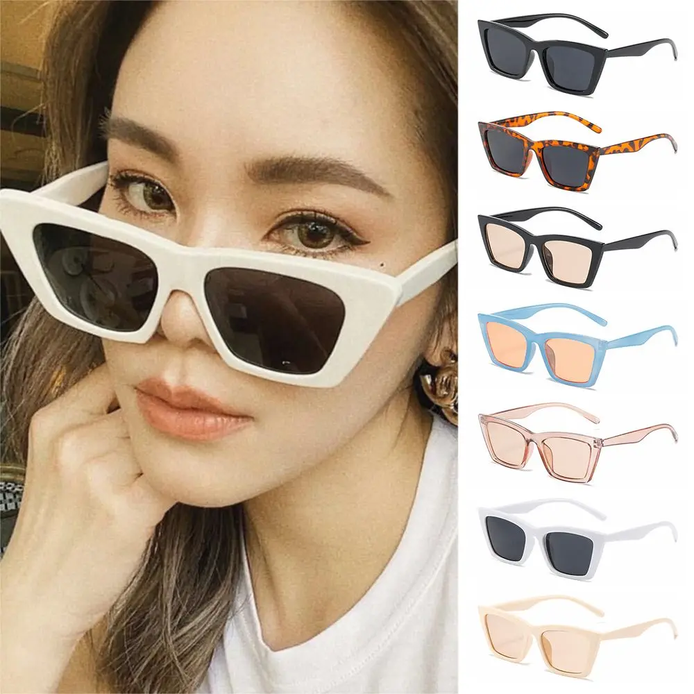 Ins Popular Vintage Colorful Square Sun Glasses Female Eyewear Fashion Sunglasses Shades Motorcycle Glasses