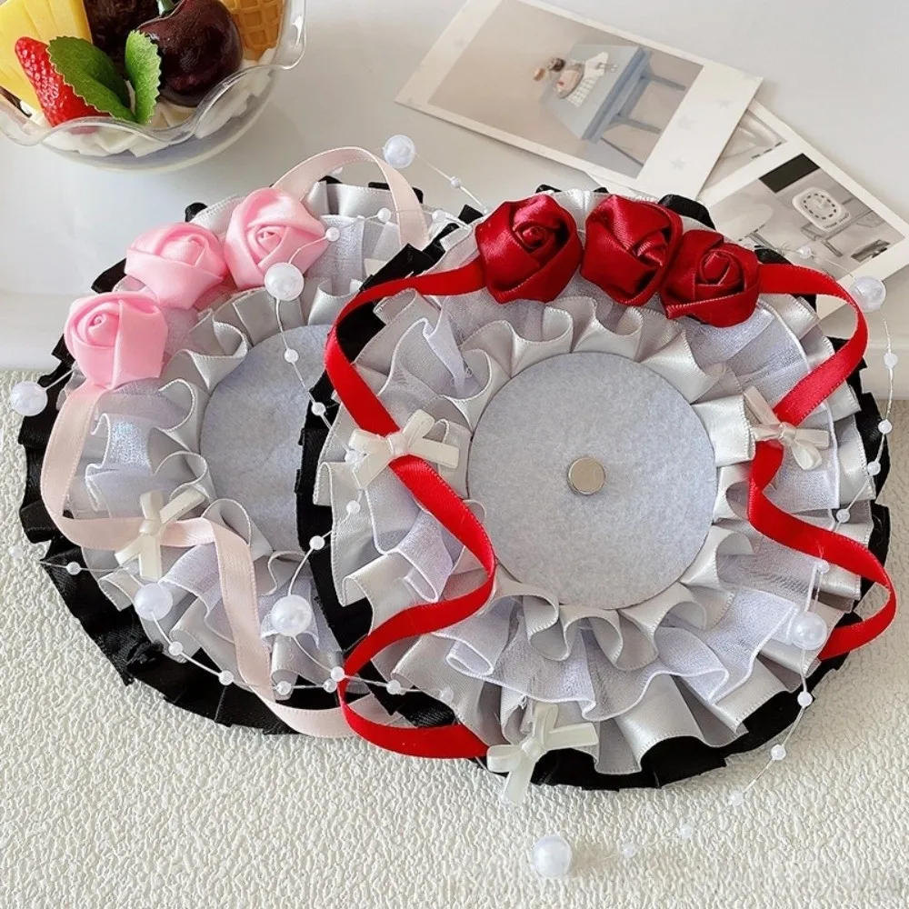 Creative Lace Magnetic Anime Badge Holder Rose Candy Pins Display Base Star Cross Ornate Ribbon Badge Flower Ita Bag Accessories