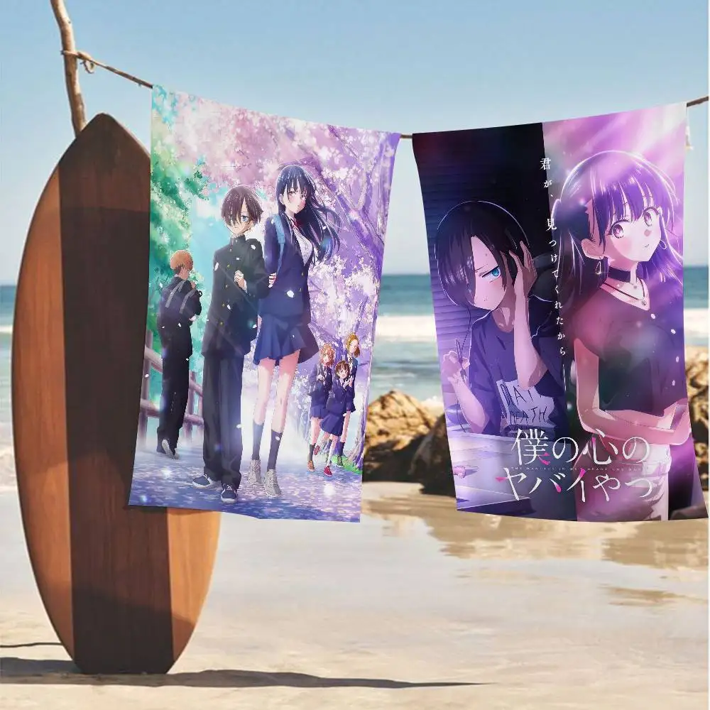 Anime The Dangers in My Heart Microfiber Printed Beach Towel Mountain Climbing Yoga Beach Swimming Running Absorbent Soft Towel