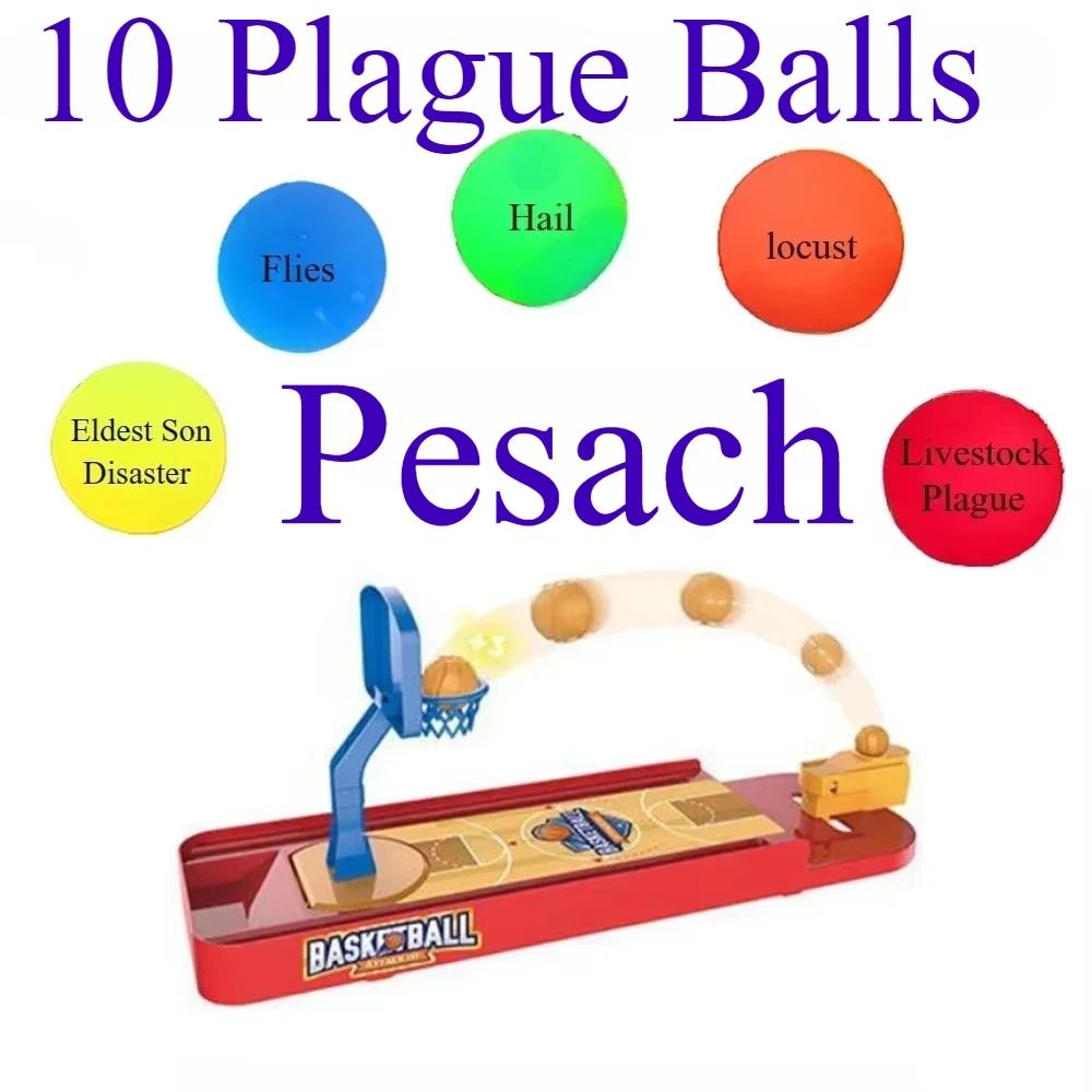 Passover 10 Plagues Desktop Bowling Game with Frog Launcher – Fun Jewish Pesach & Purim Kids' Toy for Learning and Play