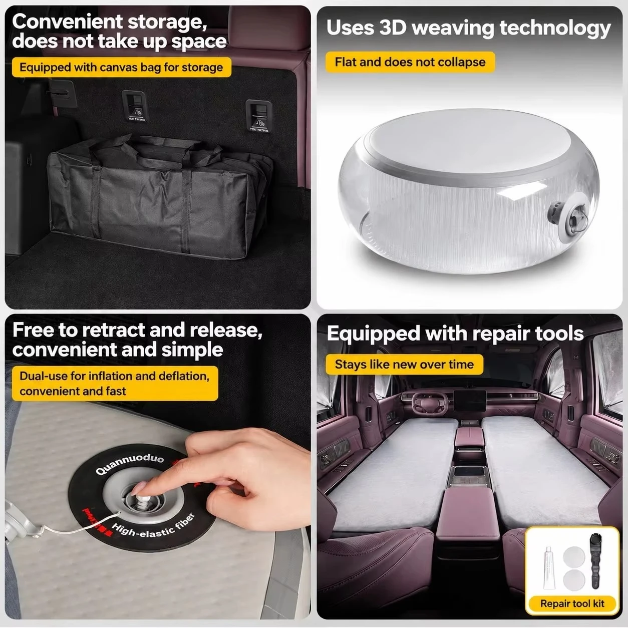 For NIO ES9 2026 Inflatable Mattress Split Front Row Sleep Cushion for Driver and Passenger Interior Modification Accessories