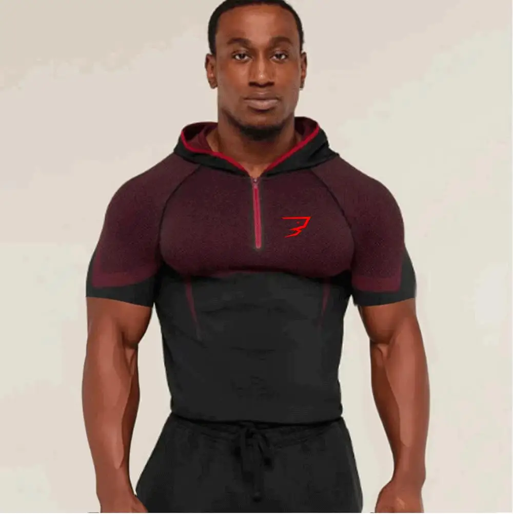 New Compression T-Shirt Men ONYX 5.0 Bodybuilding Sportswear Quick Dry Workout Shirts Hooded Sport Tops Gym Running Tees