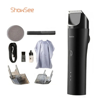 Showsee C4-BK Electric Hair Trimmer Clipper Shaver for Men Waterproof Rechargeable Hair Clipper Hair Cutter