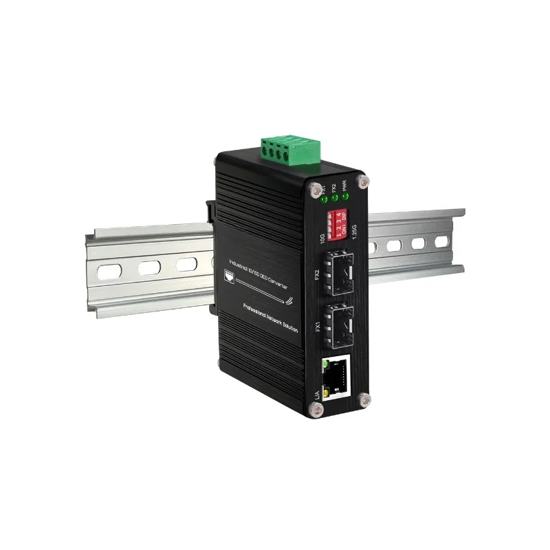 

Industrial-grade 10G OEO Fiber Optic Amplifier Relay Extender SFP Plus Single Multimode Converter Rail Mount