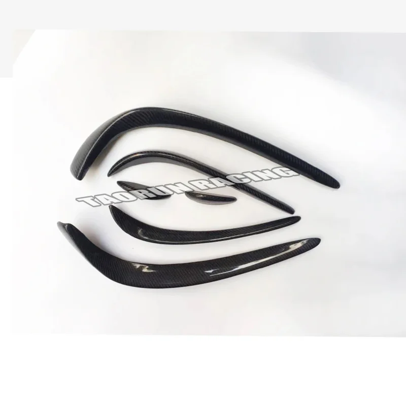for Benz W205 Coupe & Sedan C180 C200 C300 C43 With AMG Package 15 - 18 Carbon Fiber Front Bumper Side Canards Splitter Spoiler