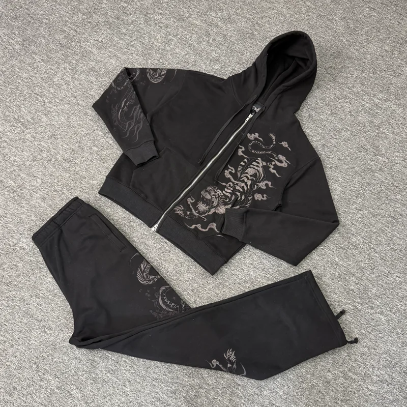 Autumn Winter New High Quality Derschutze Sweatshirts Embroidered Heavy Men Women Street Trend Loose Casual Plush Zipper Hoodie