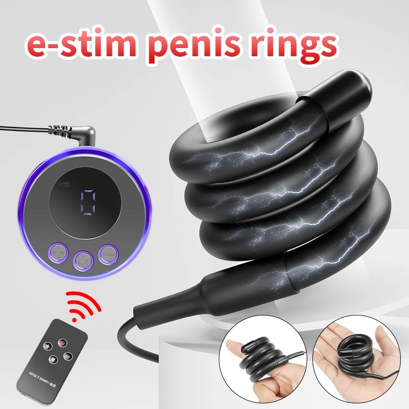 Electro Stimulation/Sex Cock Ring On Penis Rings/Electric Stimulator/Sex Men Cbt Electro Bdsm Chastity Belt Estim Electrosex