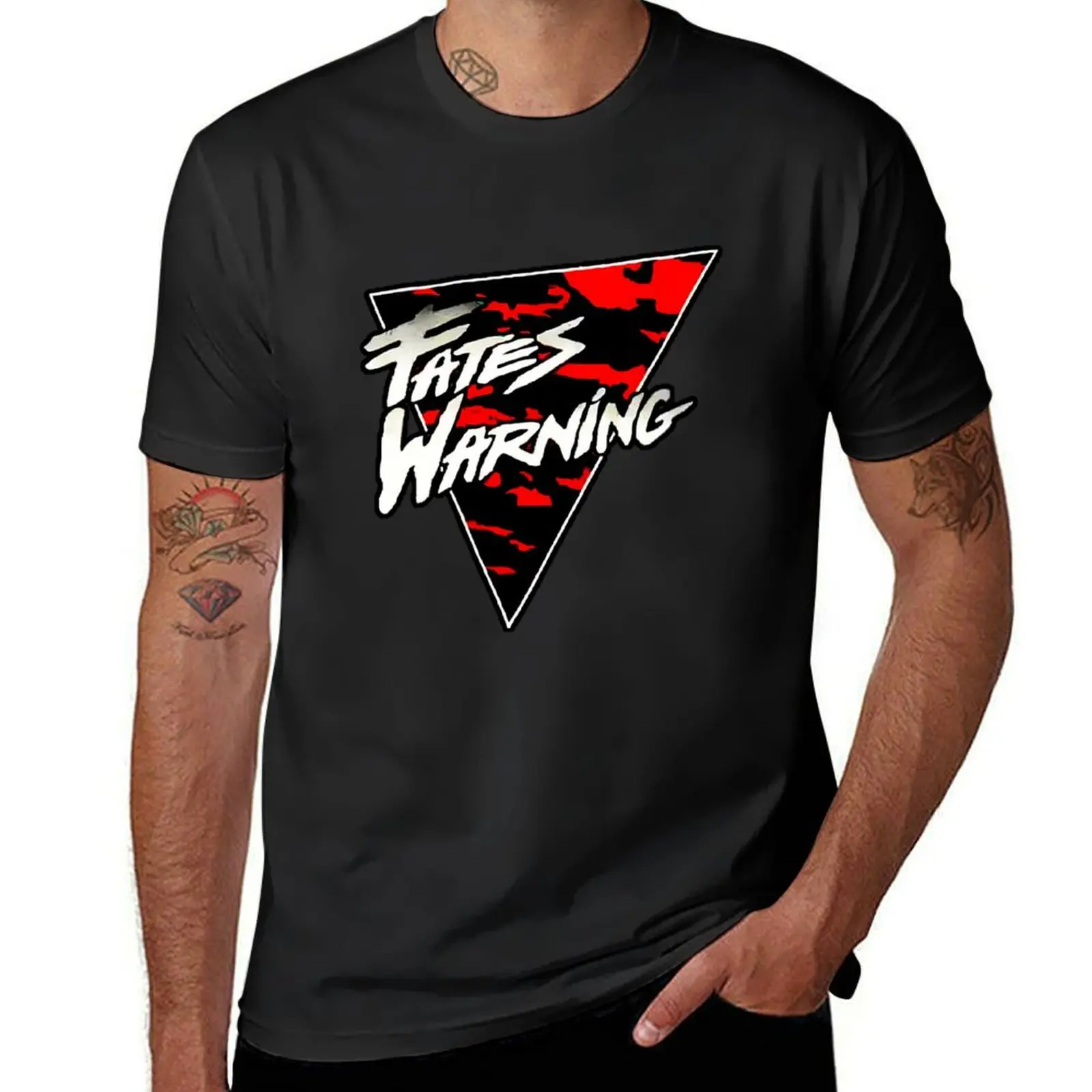 Fates Warning Band Logo Exselna Genres Progressive Metal Heavy Metal T-Shirt tees plain black t shirts men