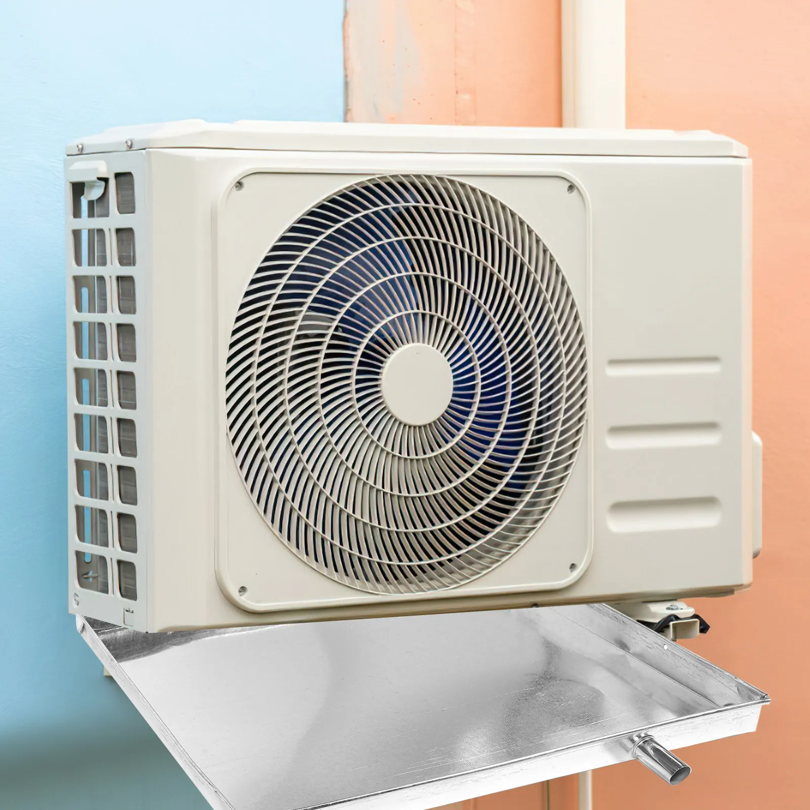 

Поддон для кондиционера из оцинкованной стали и пластика, прочный, для внутреннего и наружного использования, портативный, защита пола, дренажный поддон для кондиционера