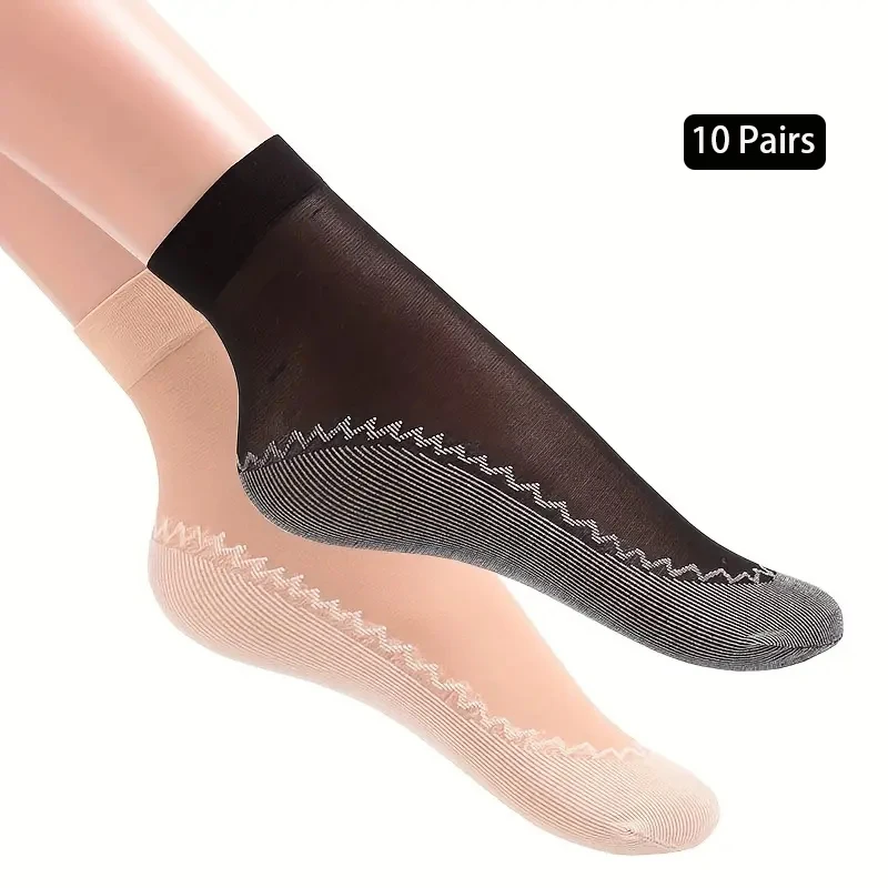 10 pairs of women's short tube stockings Breathable non-slip summer women's stockings thin socks Spring and summer thin socks